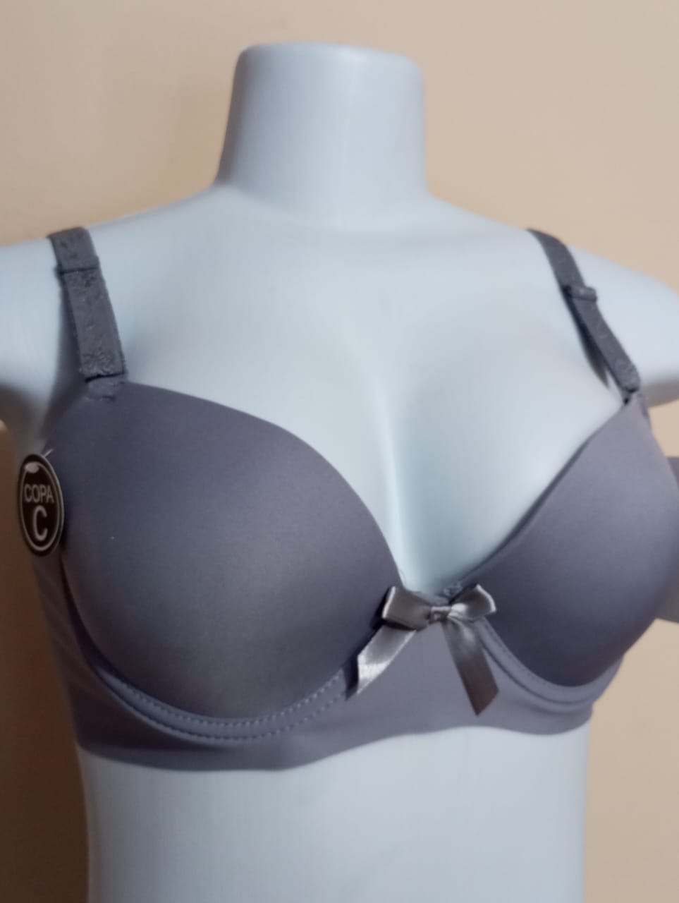 Conjunto lencería sin costura con tiras bordadas push up – T. 38/85 (C) + M/L - Imagen 3