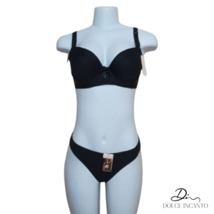 Conjunto lencería sin costura con tiras bordadas push up – T. 44/100 (C) + L/XL